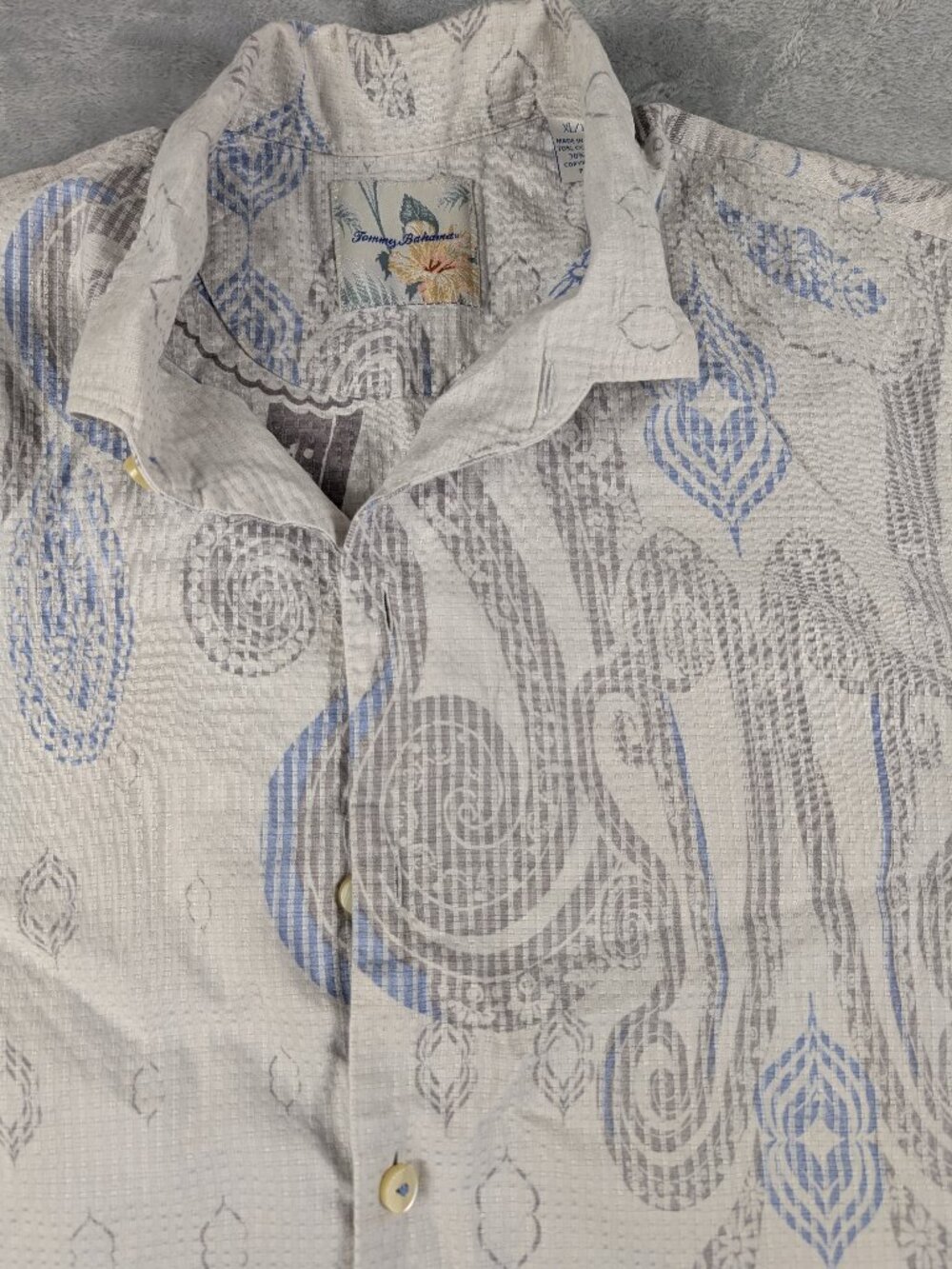 Tommy Bahama Saldana Collection XL Paisley Shirt – Retro Hawaiian Camp Style